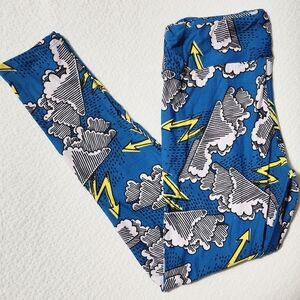 Lularoe TC Leggings lightning thunderstorm design